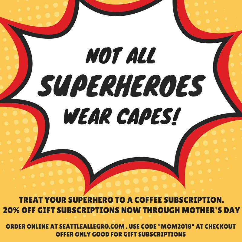 Treat your special someone to a coffee subscription. 20% off gift subscriptions through Mother's Day! 
seattleallegro.com/discount/MOM20…