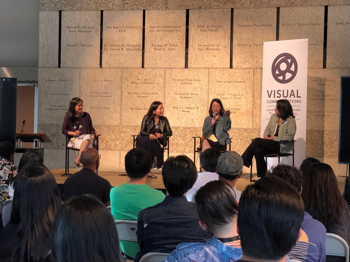 WGAWest's tweet photo. At @WGAWest's 5/5 panel event, “The Stories We Tell: Meet the Creative Forces Behind @HandmaidsOnHulu, #Mars @NatGeo, and @TheOrville” as part #LAAPFF #C3 @VCFilmFestival, featuring Asian-American TV writers @YahlinChang, #CherryChevapravatdumrong, #DeeJohnson, & #JennyLynn https://t.co/6sF3eCXkdM