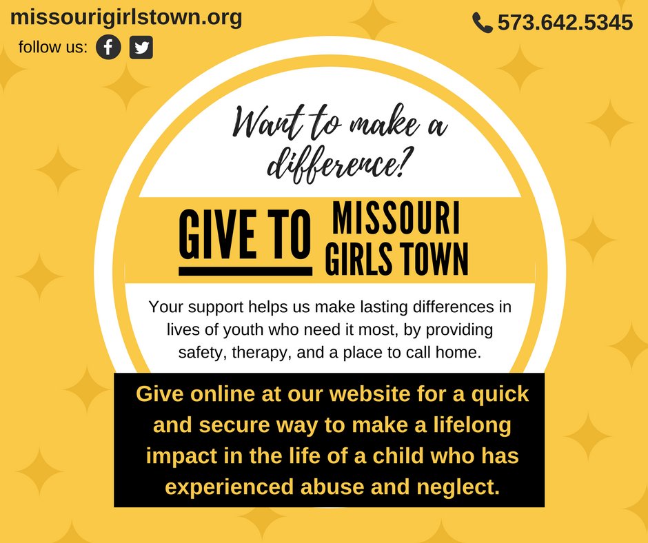 What is your favorite way to give back? Missouri Girls Town appreciates the organizations and individuals in our community who support our mission to help Missouri youth in need. Your support makes a life-changing difference! Make a difference today! missourigirlstown.org/donate/