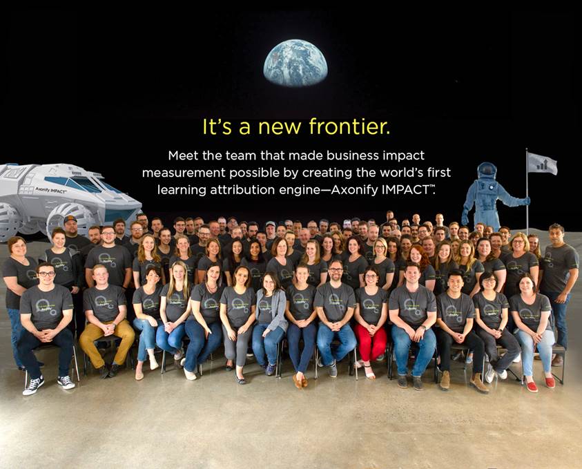 Axonify's tweet image. Meet the team behind the world&apos;s first learning attribution engine. We&apos;re making impact measurement at scale a reality and we&apos;re over the moon about it. #AxonifyNewFrontier #LearningMeasurement ow.ly/4v7N30jS3Uz