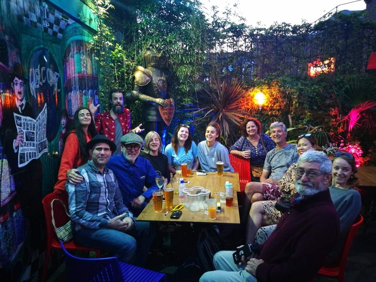 harrychaplins's tweet photo. #beaf2018 arts festival team enjoying some well deserved downtime @chaplinscellar #boscombe #Bournemouth @Bournemouthecho #beaf https://t.co/QuE81pvrHX
