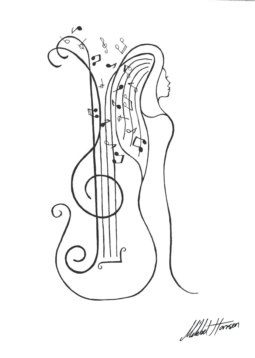 The girl and the guitar

#art #drawing #music #girl #lady