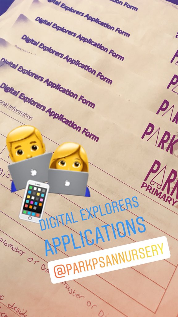 Excited to start Digital Explorers with @ParkPSanNursery. Great applications have been submitted by our P5M learners! Together we will make a #DigitalDifference 💻📱💙💛 #DigitalLearning #learnersasleaders