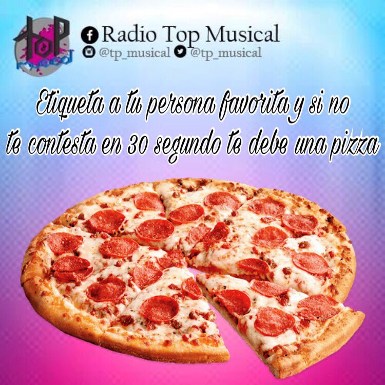 tp_musical's tweet photo. Para todos los amantes de la pizza 😋
#RadioTopMusical https://t.co/xBKmenS14f