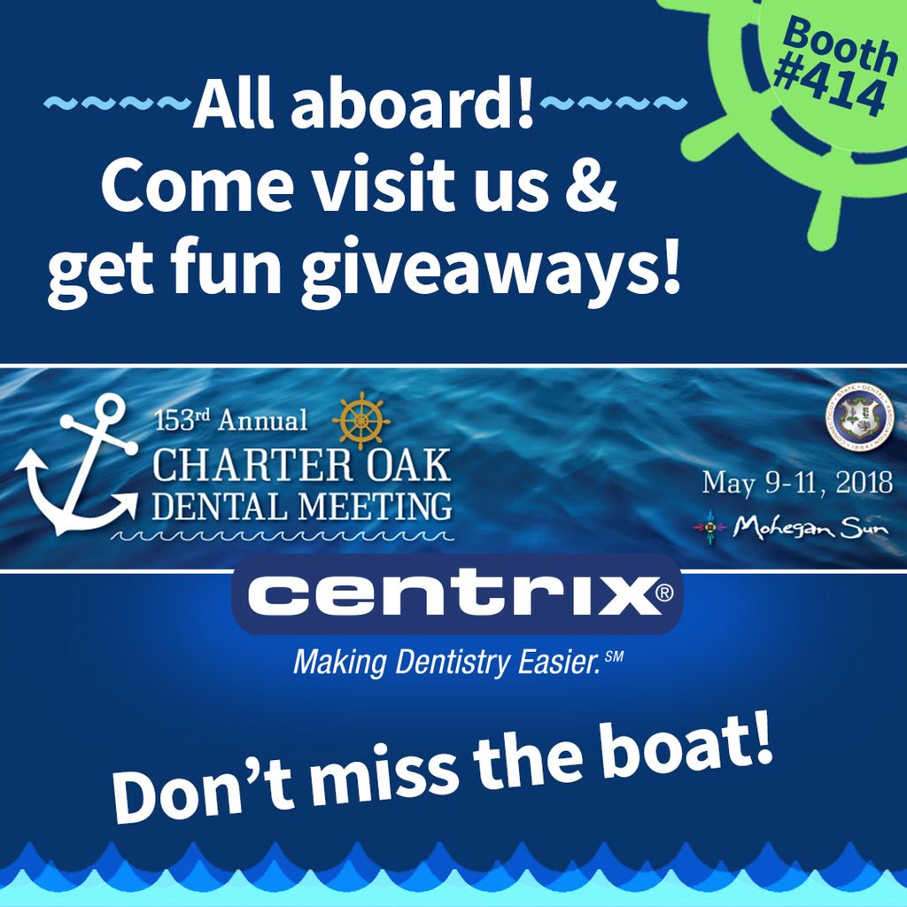 CentrixInc's tweet photo. All aboard for the CT State Dental Association Meeting at Mohegan Wednesday ~ Friday! Come say hello at booth 414, stay awhile & even get some fun giveaways☀️
Don’t miss the boat on this one!
#makingdentistryfun #centrixmeets #makingdentistryeasier #csdaannualmeeting https://t.co/o1TFs591sL