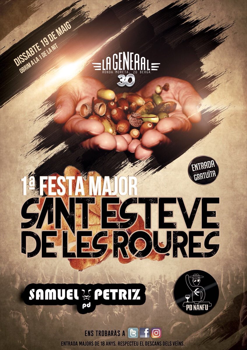 Arriba la primera Festa Major de Sant Esteve de les Roures, al seu bar musical <a href="/lageneralberga/">La General Berga</a> ! Us hi esperem!