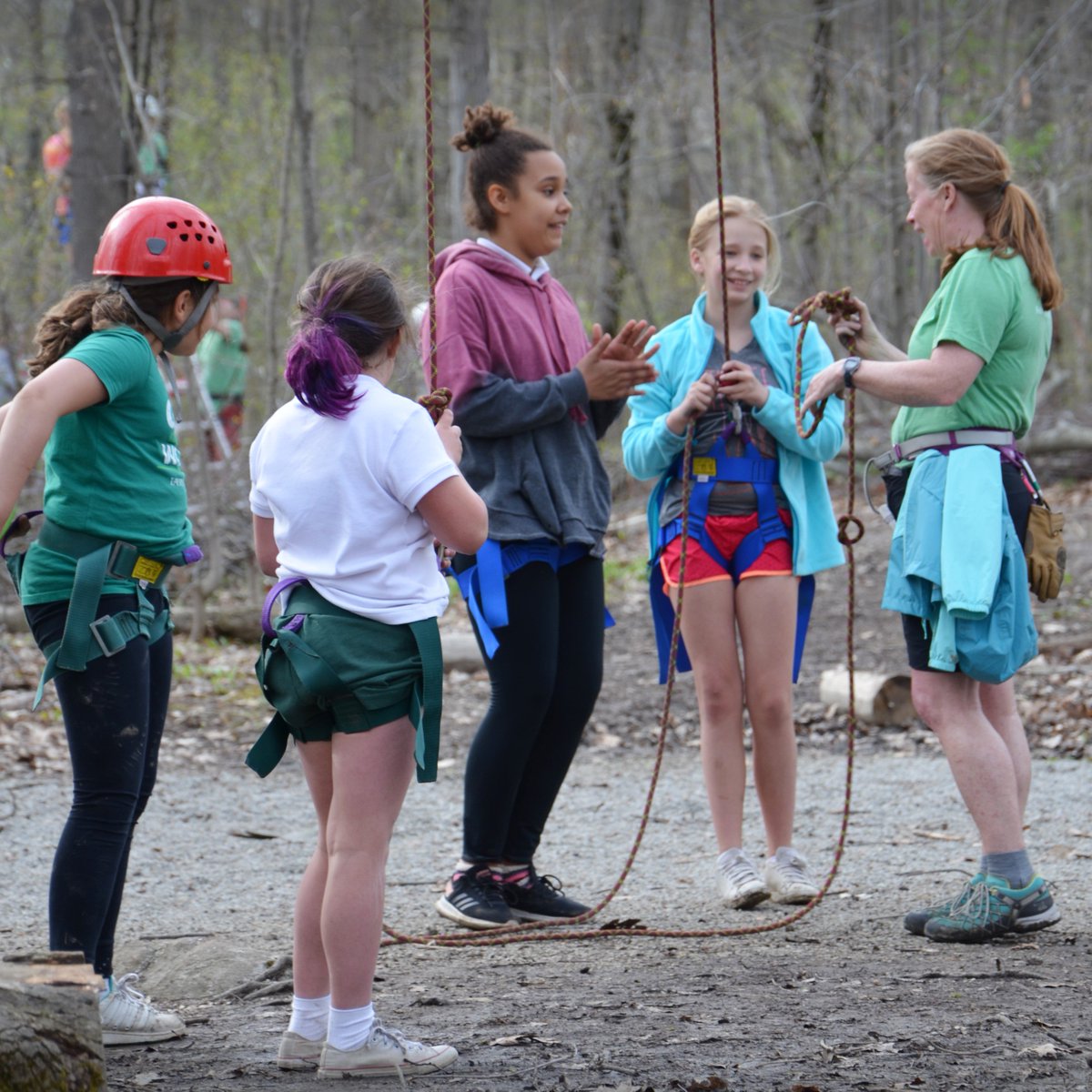 LaurelSchool's tweet photo. Laurel’s #AdventureGirls, an after-school adventure-based program that promotes resilience for girls in Grades 3-7, had an amazing time camping out at our #ButlerCampus last week. The fun included tackling the challenge course, a night hike, and s’mores by the campfire. #LS4G https://t.co/SIwERdWVz0