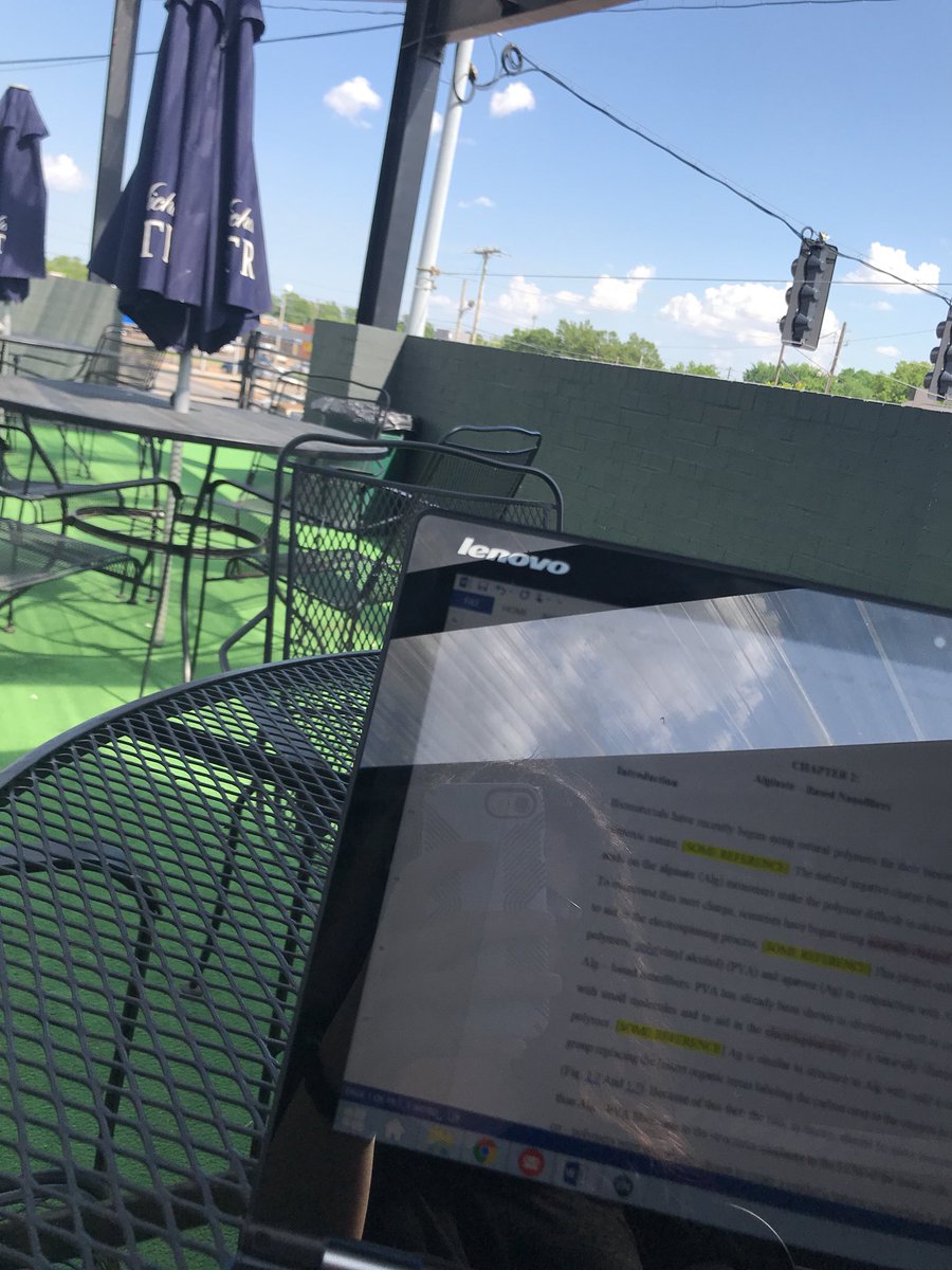 HamiltonPolyLab's tweet image. The semester may be over but our work never stops! Three guesses as to where Katie (@KayTee_Pea) is writing today?? #shocker #polymersgoingHAM #WomenInSTEM #womeninchem