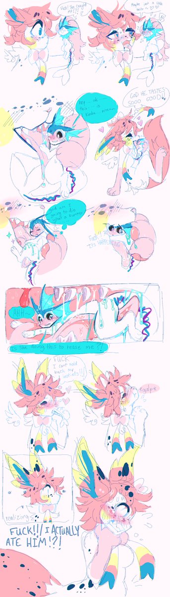 CatGirlPills's tweet photo. Guess I should actually post this doodle vore comic that i did for @/ vaporwaveon!🍰🎂 https://t.co/wNpZ6zGCwN