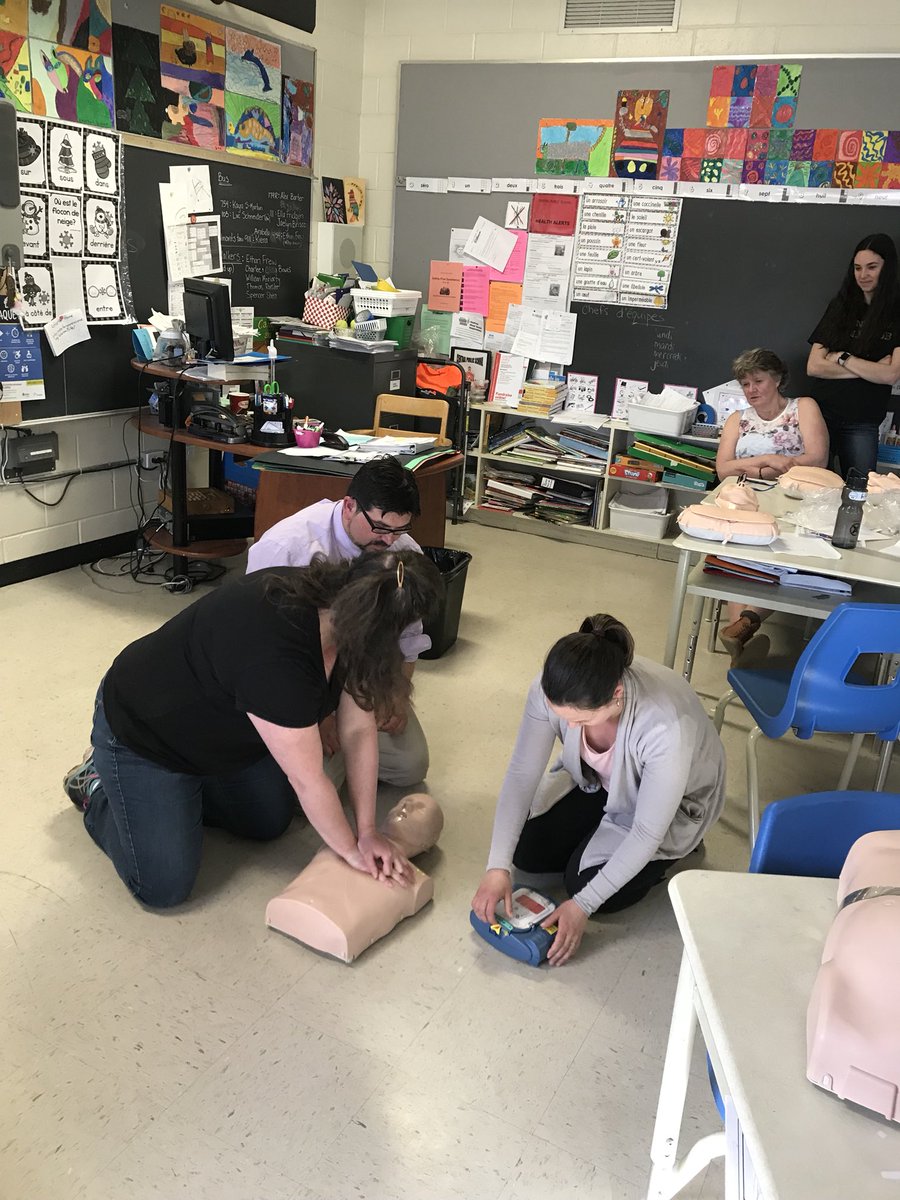 CentralCyclone1's tweet photo. Central staff learning CPR tonight. #CPSCyclones https://t.co/MlAuH8YW6W