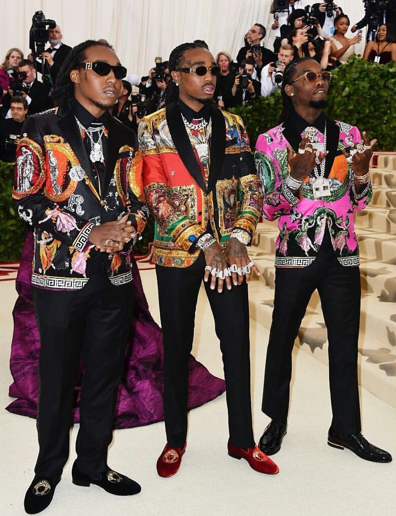 africanize_'s tweet photo. Migos. Met Gala, 2018. https://t.co/XfHgRWsPlQ