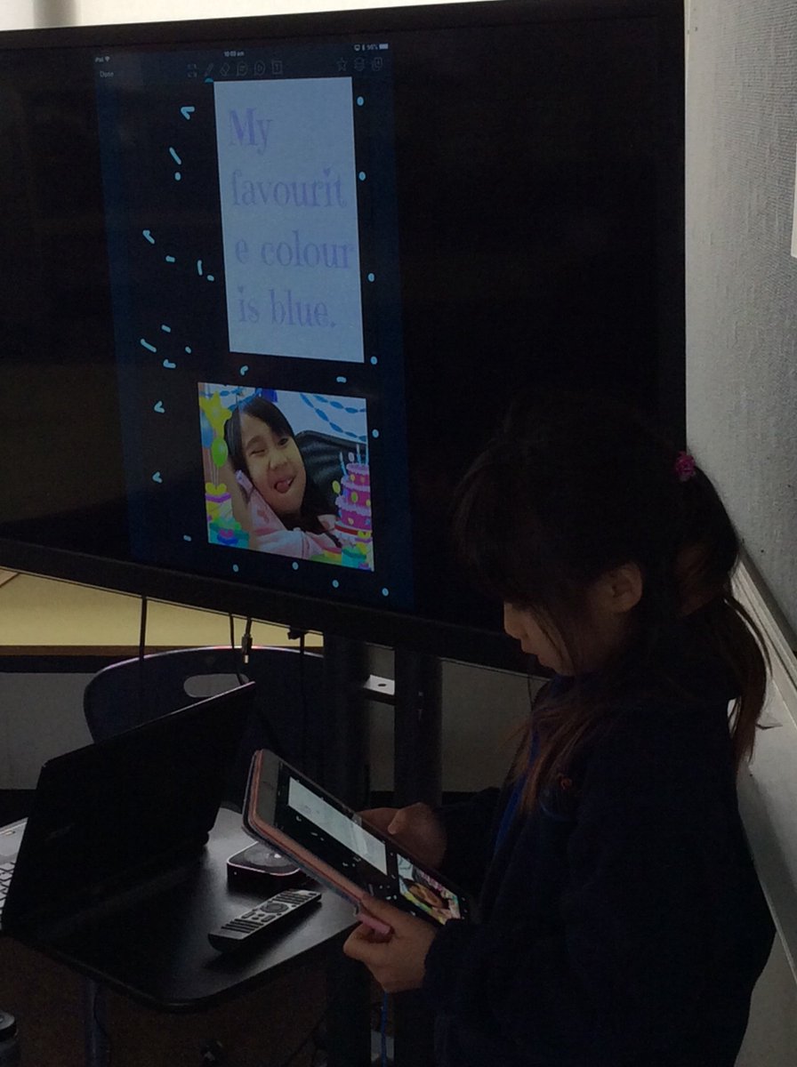 PhillipsSenora's tweet photo. 1A’s Spanish book launch! Learning how to share information about ourselves in Spanish, like “Mi color favorito es azul”. #Spanish @AitkenCreekPS https://t.co/u1IwH9ROsV