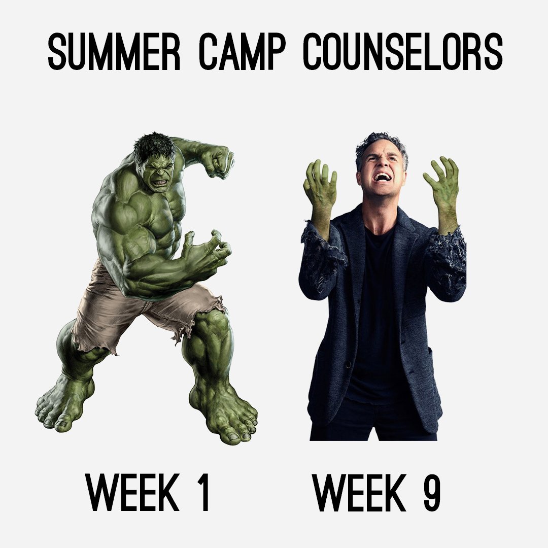 CCUSANZ's tweet photo. You think the #Hulk was tired after fighting Thanos in Avengers: Infinity War? Wait until week 9 of #summercamp. You will leave at the end of the summer with a smile on your face, some amazing new friends and the desperate need to do it all again. 
#anadventuretoremember https://t.co/5hBaol3bIZ