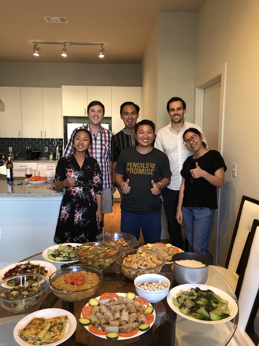 BenStratmann's tweet photo. Incredibly gracious hospitality from our #ProFellows. They took the city bus to two different grocery stores to prepare multiple authentic dishes each from their home countries (Indonesia, Laos, Myanmar, Vietnam). Outstanding food from our new friends. @ACYPL @YSEALI https://t.co/xOspYNMNK4