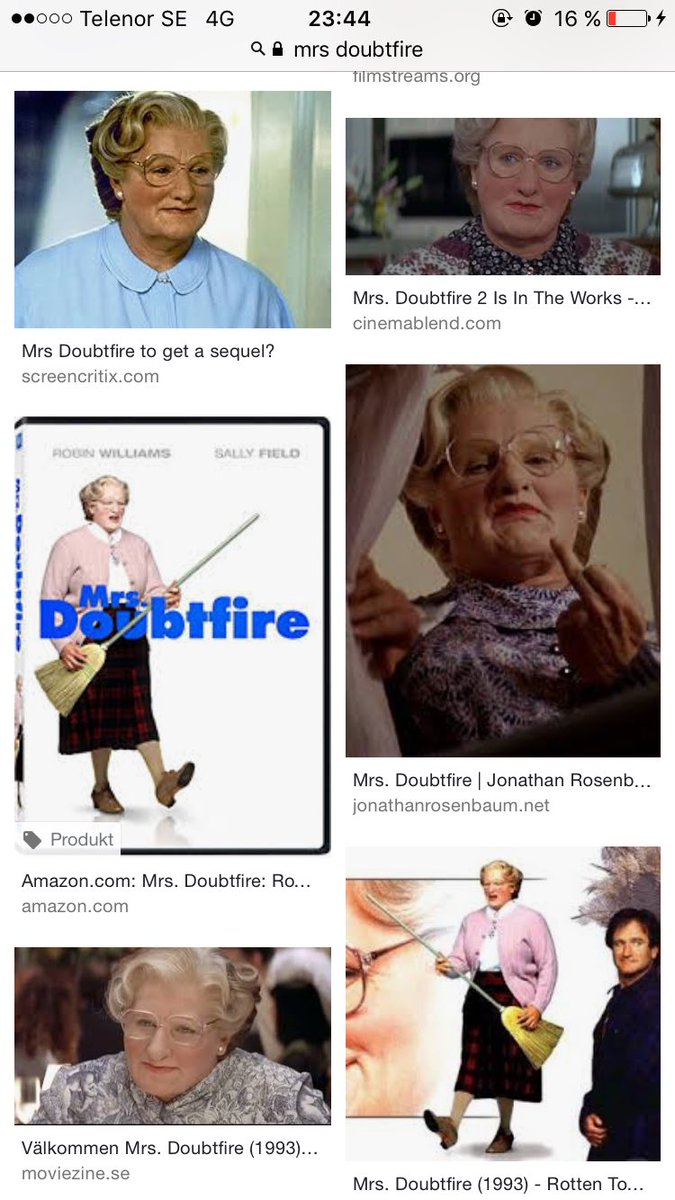 @EmiliaRengifo @lovisabarkman Trodde fan de va mrs doubtfire