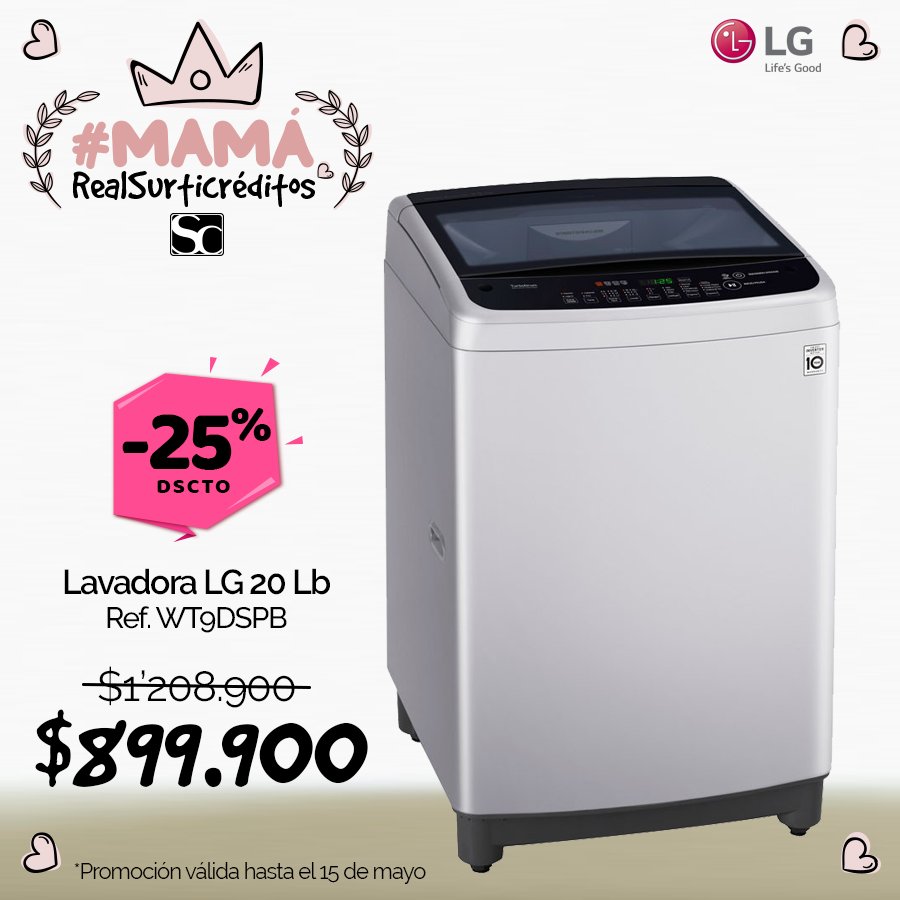 bpsurticreditos's tweet photo. Una #MamaRealSurticreditos necesita facilidad y ahorro de tiempo, con esta Lavadora LG puede tranquilamente dejar que su esposo ponga la ropa a lavar sin ningún problema, con su panel de fácil manejo y además eficiente consumo de energía.
 https://t.co/Qee66mNwKo https://t.co/3KhXc9N3IR