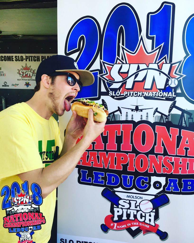 SPNAlberta's tweet photo. Ready to take a bite out of the 2018 @spnslopitch National Championships August 2-6 in @CityofLeduc ⚾️🇨🇦💥🇨🇦⚾️
#NationalPhotos #heyAlberta #heyLeduc #spnnationals2018 #justplayslopitch #1nameinthegame #heyiknowthatkid #getitindya2k18 🌭🍺 @molsoncanadian https://t.co/GzTjieCV44