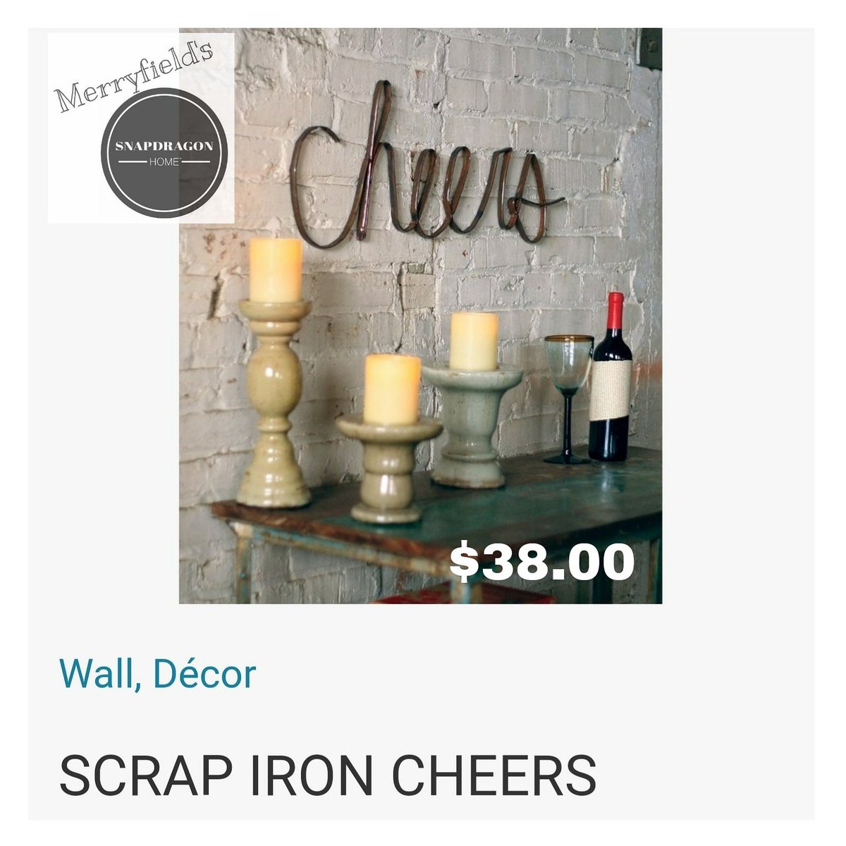 canvas_clean's tweet image. snapdragonhome.com/?aff=2588
CONGRATULATIONS: you made it through Monday!
Celebrate with a little #WINE. 
This unique piece is perfect for your bar area. #CHEERS

Shop &amp;amp; Follow on Facebook @ MERRYFIELD&apos;S SNAPDRAGON HOME

#decor #iron #rustic  #metal #bar #snapdragon #girlsnight #toast