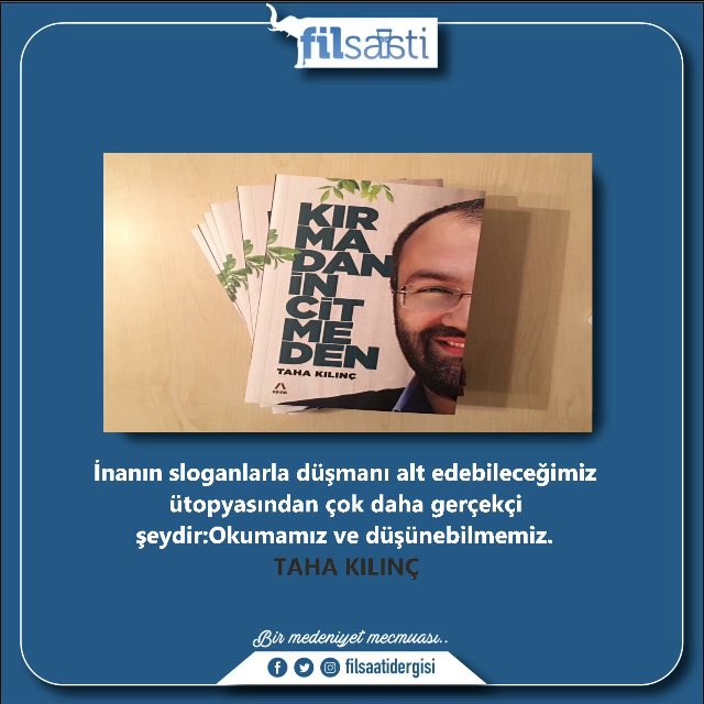 Filsaati kitaplığı:
Kimseyi kırmadan incitmeden keyifle okuyacağınız bir kitap....
<a href="/asinakitap/">Aşina</a> #tahakılınç <a href="/suleymanragip/">Süleyman Ragıp Yazıcılar</a>