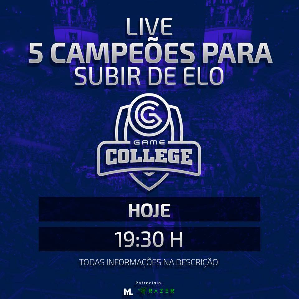 game_college's tweet photo. Já se organiza por aí, 
hoje às 19:30 tem Aula/Live com a galera da E-College! 🎉

CINCO campeões baratinhos para você subir de elo! Nossos coachs, vão te dar dicas valiosas de cada lane e ainda SORTEAR uma SKIN! 🤩

É na Twitch (https://t.co/5bKM0bDMHq) às 19:30! 😊

Vai perder? https://t.co/zWwqy64eyZ