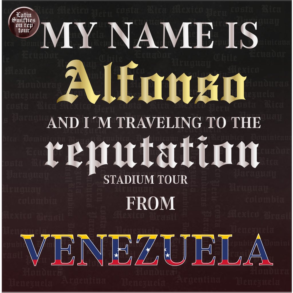 alfonso_peinado's tweet image. Hey! I’m Alfonso and I’m one of the Latin Swifties traveling to the Reputation Stadium Tour London 🇻🇪🇬🇧✨ I CAN’T WAIT TO EXPERIENCE EVERYTHING! @taylorswift13 @taylornation13 #LatinSwiftiesOnRepTour #LatinSwiftieOfTheDay