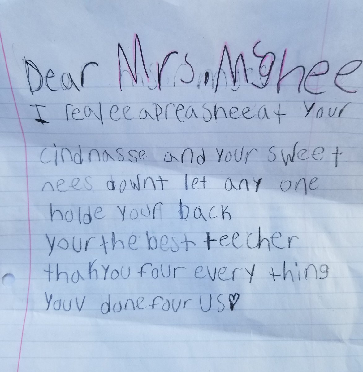 My first grade student really touched my heart with this letter!
<a href="/TiltonSTEM/">Tilton Elementary</a> 
#ThankATeacher 
#TeacherAppreciationWeek