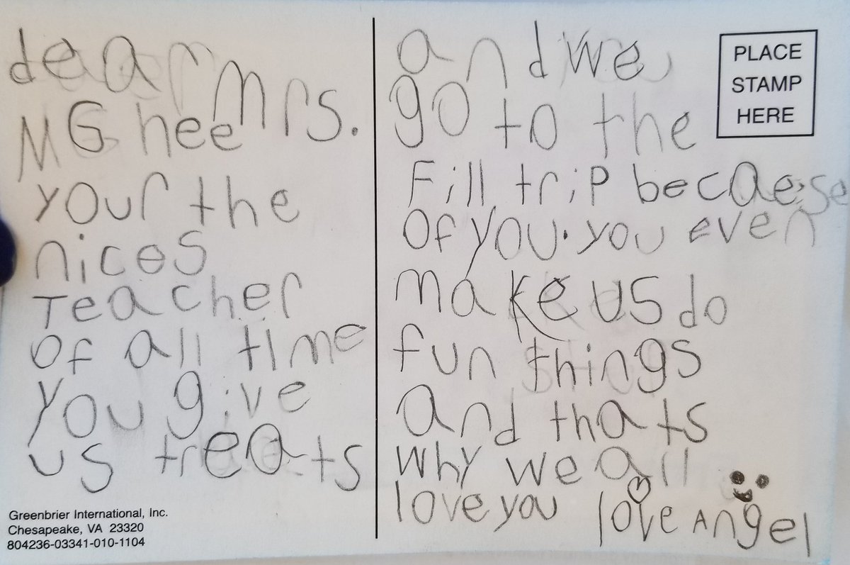 I loveeee my 1st Graders thoughtful notes! 
<a href="/TiltonSTEM/">Tilton Elementary</a> 
#ThankATeacher 
#TeacherAppreciationWeek
