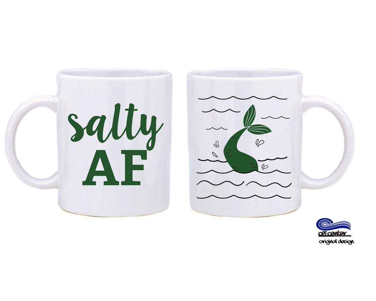 offcenterinc's tweet photo. It's okay to be salty AF, just give people a little warning. This mug should do the trick.  Available in different colors here https://t.co/TiesMTxx8e #salty #saltyaf #mermaid #oceanlover #coffee #mug #goodmorningsunshine https://t.co/dqgBnuYpEf