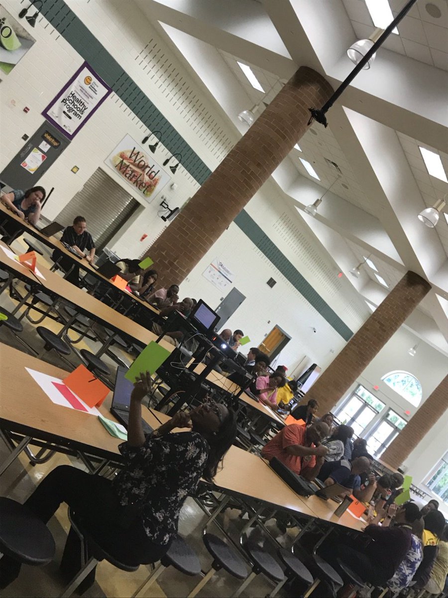 Langston Hughes staff doing a quick formative assessment on co-teaching. Principal Reeves engaged in the learning, leading by example!  <a href="/LHHSPanthers/">Langston Hughes HS</a> <a href="/kirk_sykes/">Kirk A. Sykes</a> <a href="/DaraJonesWilson/">Dara Jones Wilson</a> <a href="/YolandaBW/">Dr. Yolanda Brownlee</a>