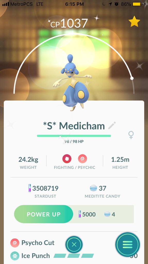 TheDoctorK9FPE's tweet image. Just did some evolutions and right before got my 7-Day spin and catch. Got 59 ITEMS from a gold badge gym! Holy hell. Also evolved my shiny Makuhita and Meditite and they’re so cool now! I’m also at 1527/1500 in my bag... #PokémonGO #Shiny #7DayStreak