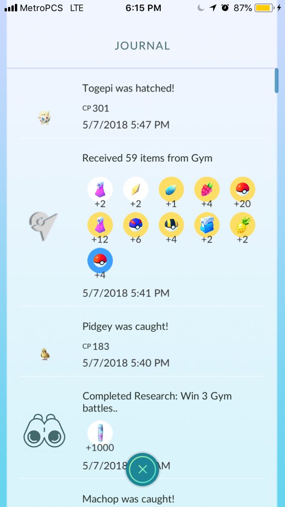 TheDoctorK9FPE's tweet image. Just did some evolutions and right before got my 7-Day spin and catch. Got 59 ITEMS from a gold badge gym! Holy hell. Also evolved my shiny Makuhita and Meditite and they’re so cool now! I’m also at 1527/1500 in my bag... #PokémonGO #Shiny #7DayStreak