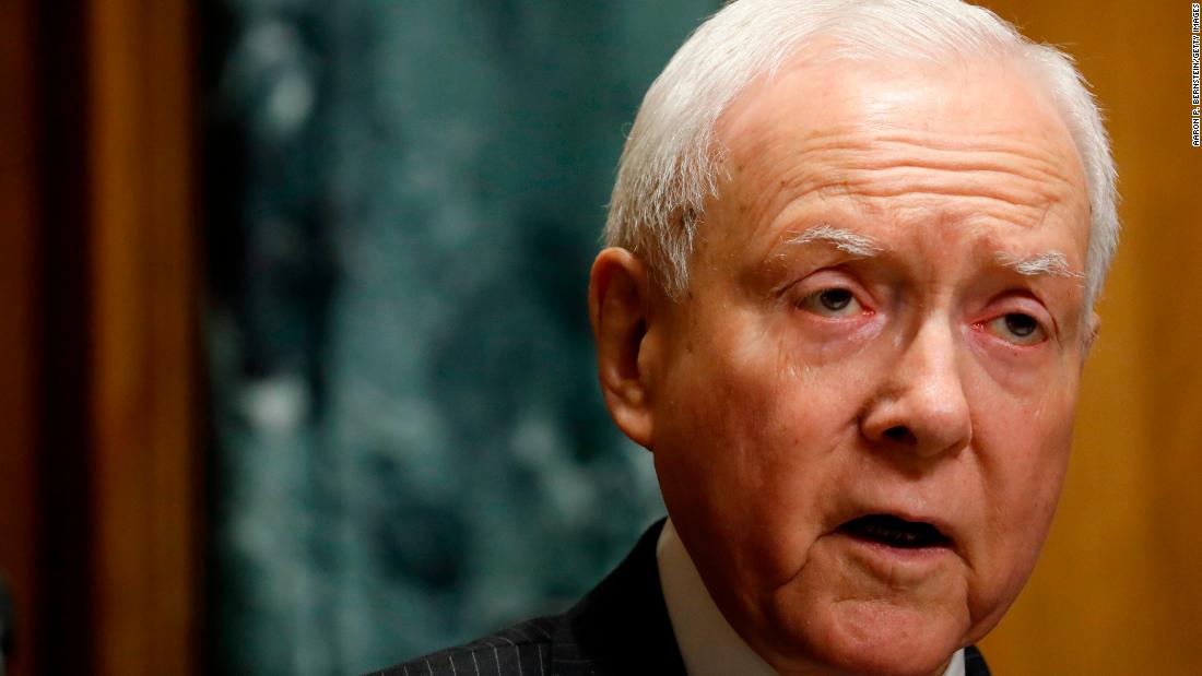 CNNPolitics's tweet photo. GOP Sen. Orrin Hatch says it is "ridiculous" that ailing Sen. John McCain doesn't want President Trump to attend his funeral https://t.co/YVtMjZJoVn https://t.co/POMPOOFZD0
