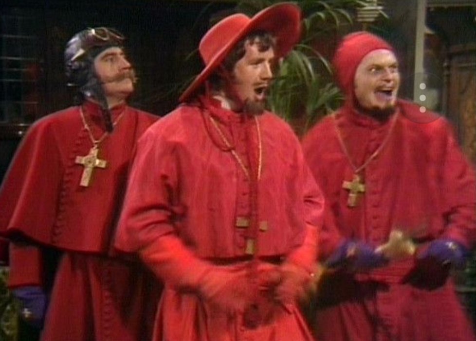 Shianan1's tweet photo. Catholic inspired looks for #MetHeavenlyBodies? If nobody does a take on this for #METGala2018 I will be disappointed. #nooneexpects https://t.co/Vrb4HauqFd