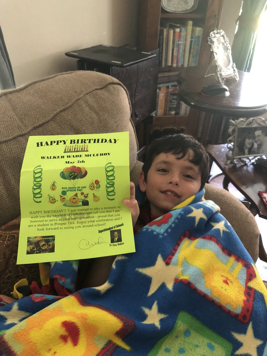 mc5TX's tweet photo. One of my favorite things about Prosper ISD are the birthday letters our Superintendent sends to each child in the District. Thank you @PISDDRW ! #itsthelittlethings #WEAREPROSPER #lightfarmsleaders #walkerman https://t.co/ROMW2tGv2M