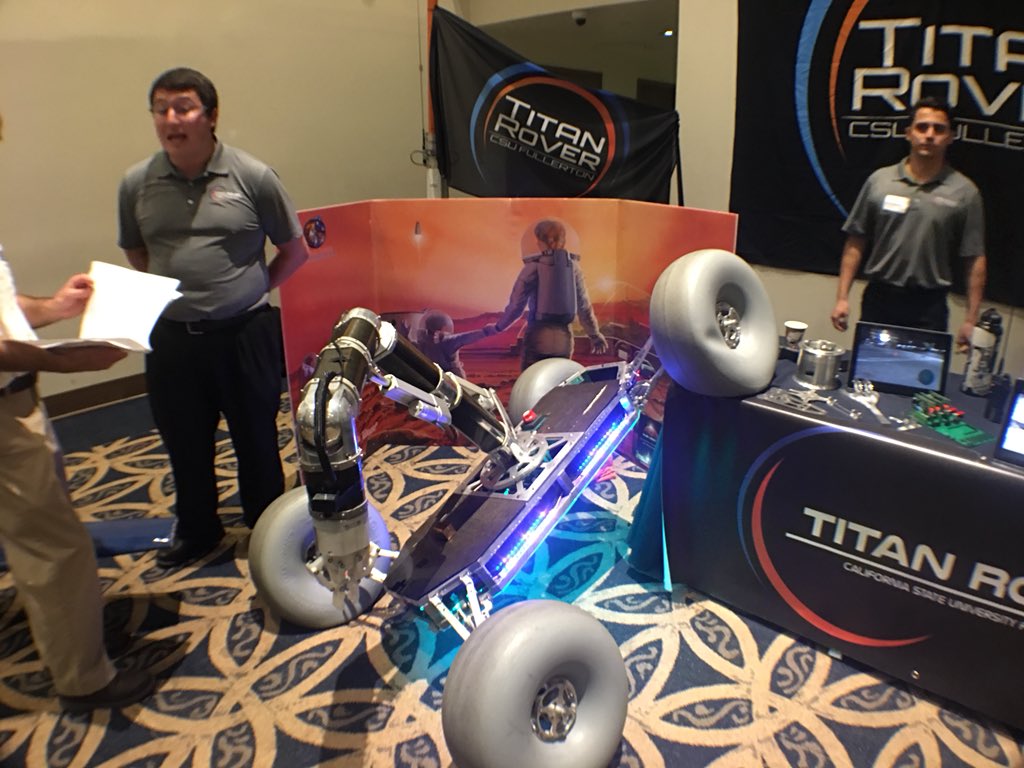 csuf's tweet photo. Team Titan Aero won best of show in this yearβs ECS Student Projects Showcase. Titan Rover was runner-up in the annual competition featuring projects from several areas of engineering and computer science. Congrats for once again showing why #TitansReachHigher. @csufecs https://t.co/hsZjsxUtwW