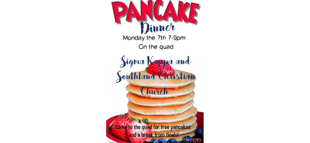 HAPPENING NOW: Sigma Pancake Dinner in the Quad! Take a break from studying and get free pancakes! 🥞🍓