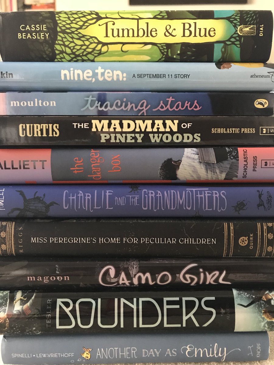 buffalojenn's tweet photo. So inspired by the generosity of my fellow authors. I’m giving away this stack of books (+ signed copies of my two) to an educator to share with Ss. RT &amp; follow by 5/14 to enter. 
Huge thanks to @annbradenbooks and @Jarrett_Lerner for getting this started! #KidsNeedBooks https://t.co/U9wrn4xhaq
