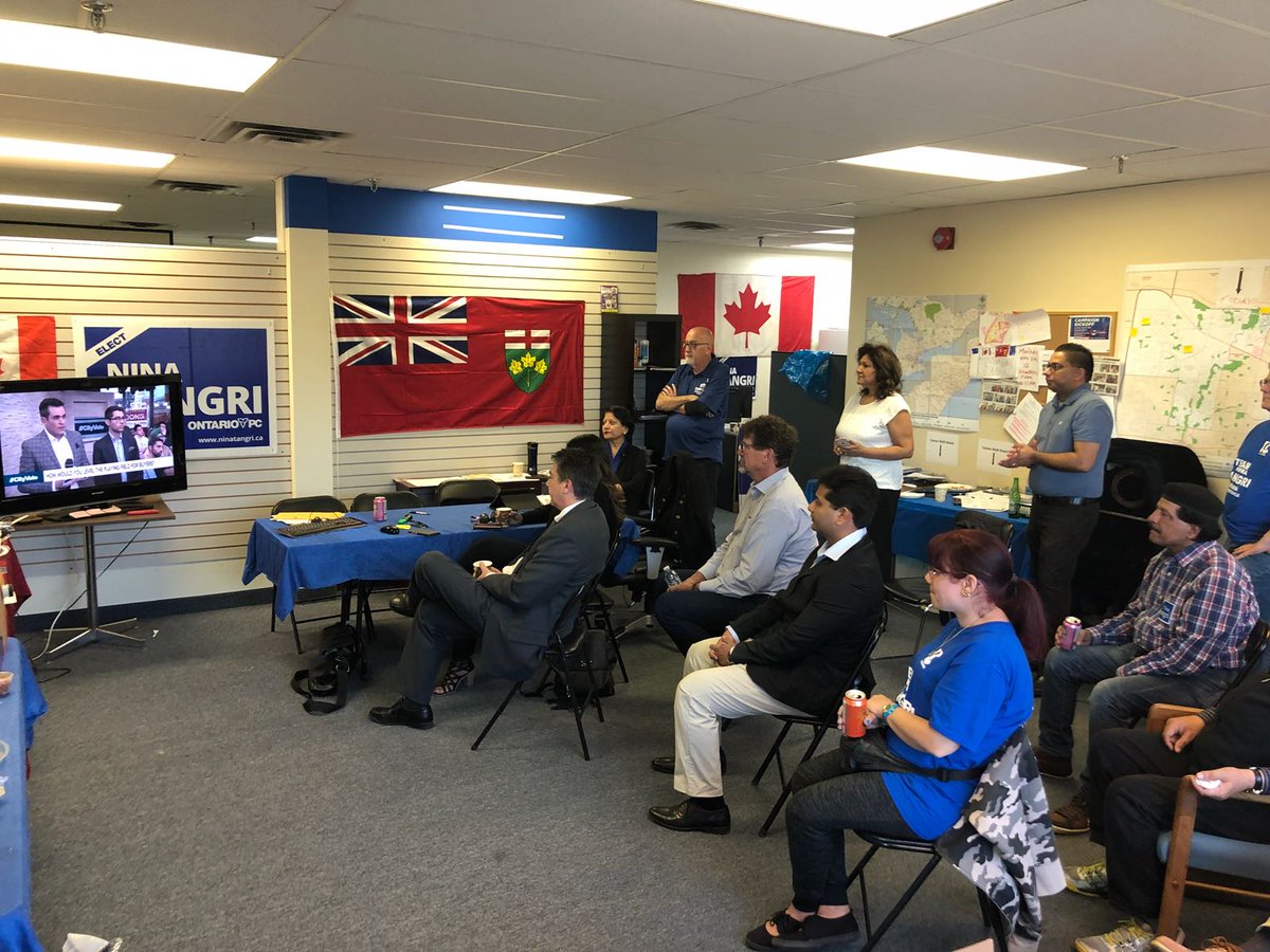 ninatangri's tweet photo. #TeamTangri watching #cityvote #onpoli. Change is coming #Mississauga #Streetsville #ForThePeople #FORDNATION #PCPO to get #OntarioBackOnTrack #EnoughIsEnough https://t.co/usLfAhS3OJ