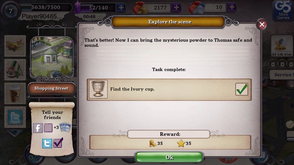 Player904652053 have completed the 'Find the Ivory cup' quest! g5e.com/fb_detect/96/