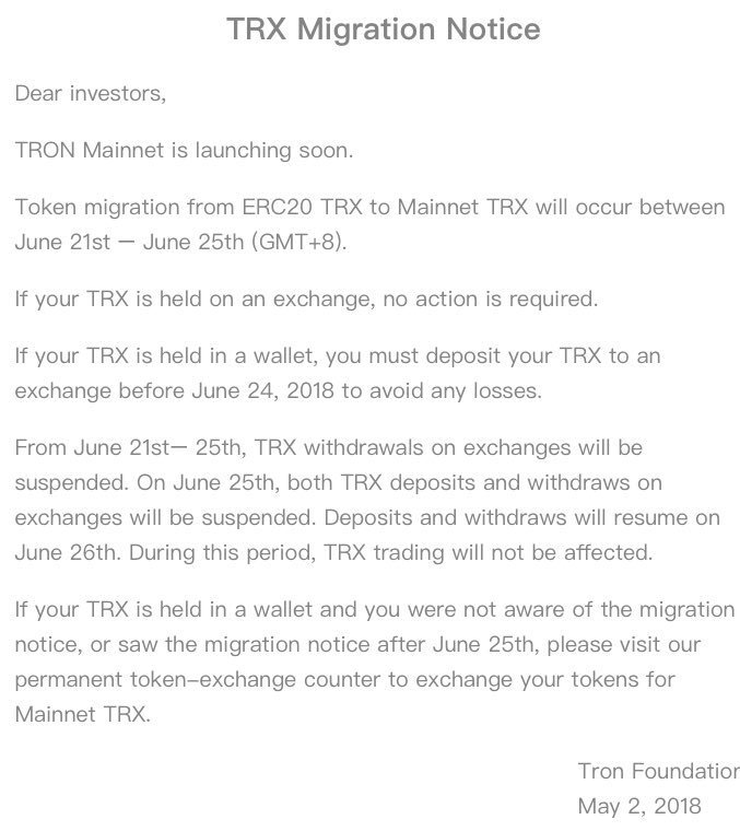 latestAirdrops's tweet image. ⚠️Dear #Tron #Trx investors⚠️
Important notice for all trader and hodler

#Token migration start june 21st

$Tron network launch 22 Days left 
the pic below show u what to do !
🚨Don’t miss it🚨

Like it ! Share it ! Comments to let it know everyone ❗️  $Trx