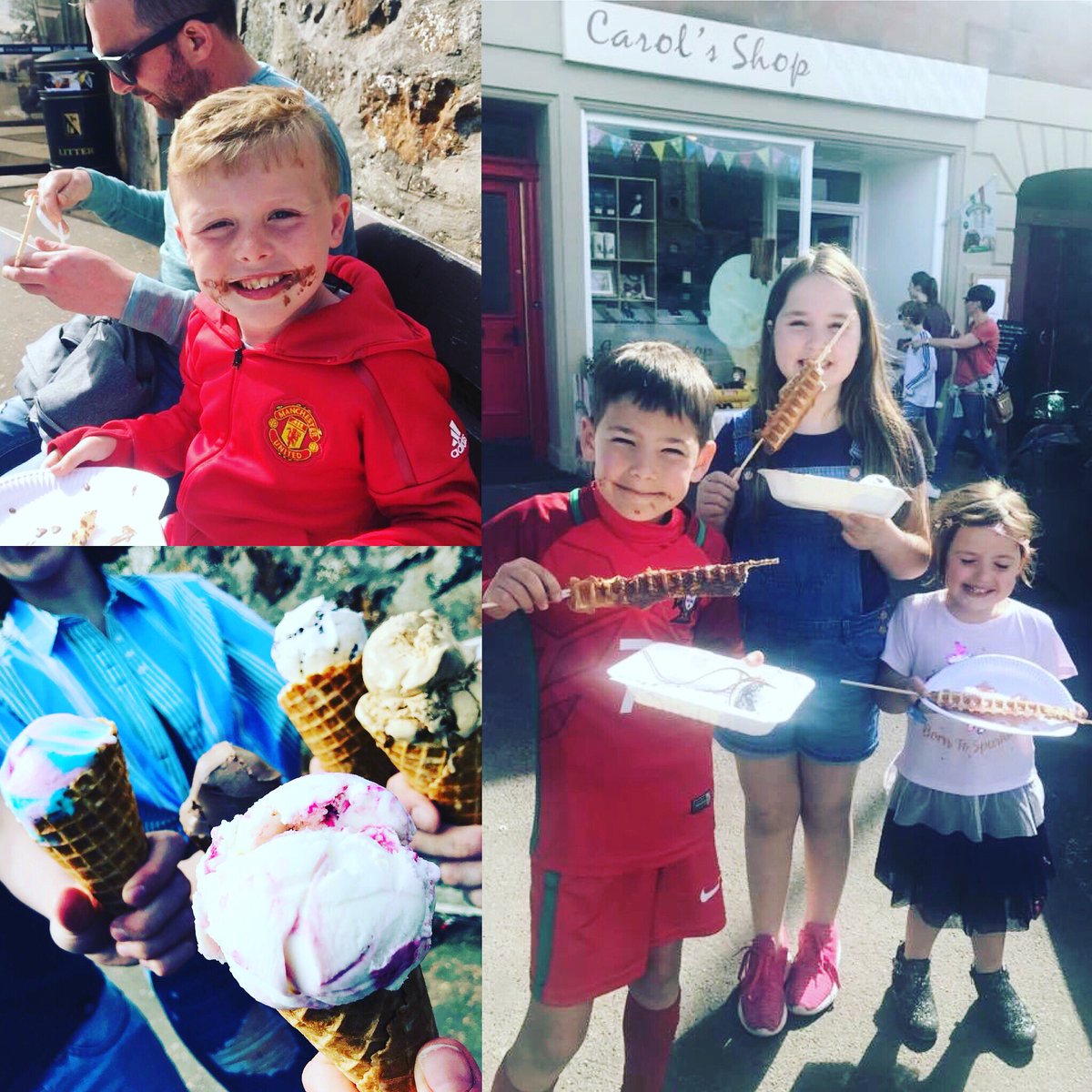 carolsicecream's tweet image. Some photos sent from our customers from bank holiday weekend, they are enjoying @Porrelli1925 along with our waffles on a stick. #icecreamhappiness #LoveFife #shoplocal #SmallBusiness