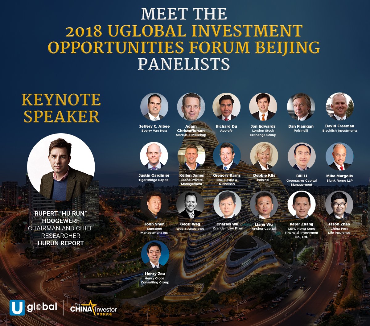 Meet the panelists for the 2018 Uglobal Investment Opportunities Forum Beijing! bit.ly/BeijingInvest

#Uglobal #Beijing #Investment #RosewoodBeijing