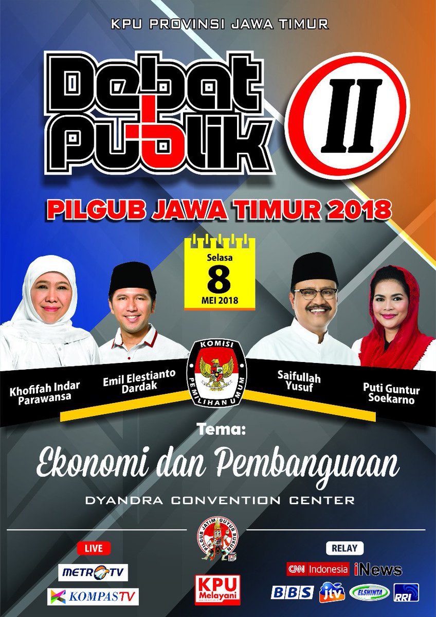 masanam18's tweet photo. Don't Miss it.....
Debat Publik Kedua Pilgub Jatim 2018....

#pilgubjatim2018
#guyubrukun 
#debatpilgubjatim https://t.co/E88mAukr9I