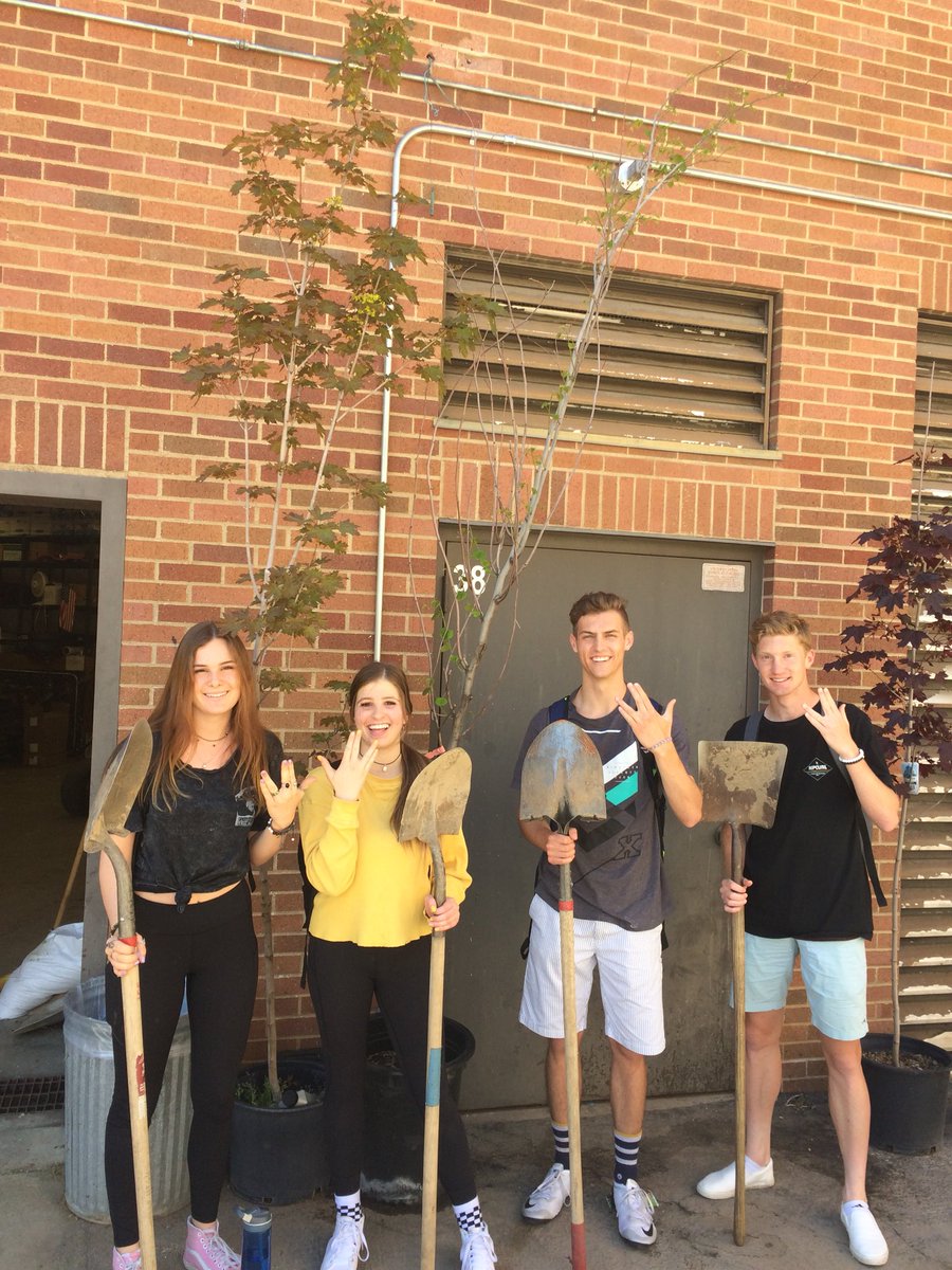 WeberEnviroClub's tweet photo. The WEC started the process of planting these trees today! 🖖There will be more opportunities  to help plant so stay tuned! #teamworkmakesthedreamwork https://t.co/anmeLIGqde