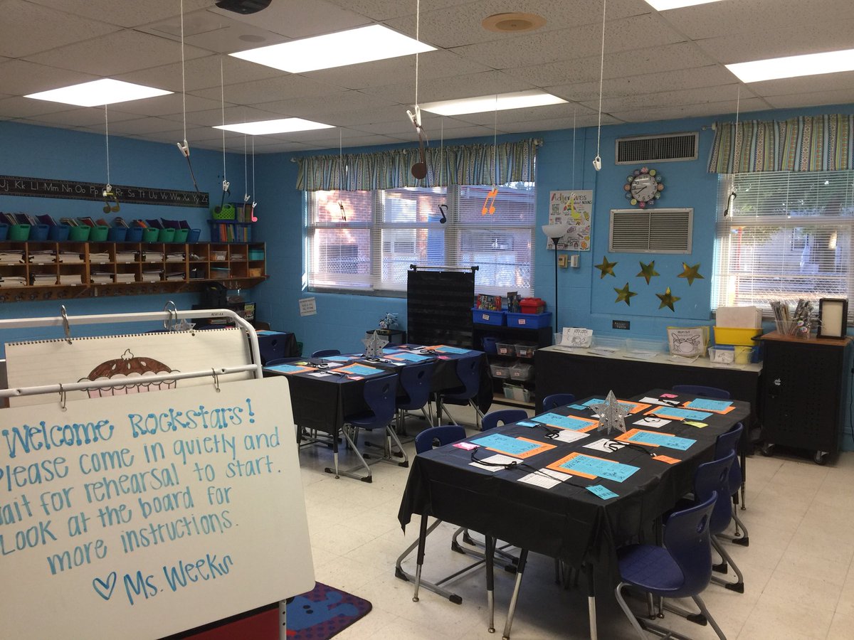 MsKaeliWeeks's tweet photo. Getting our Rockin’ Review on in 2-W this week! This might be my favorite room transformation yet - hoping this will encourage my kiddos to rock their MAP tests next week! #iteach2nd #bethewildcard https://t.co/NHGi1QmlG0