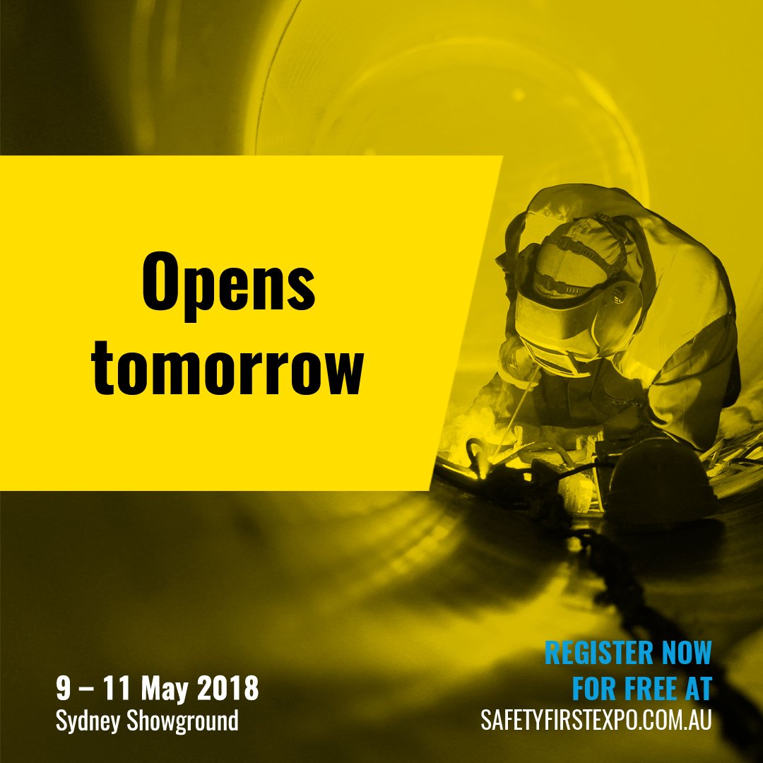 safetyfirstexpo's tweet photo. Safety First Conference &amp; Expo opens tomorrow at 10am. See you all at Sydney Showground!  Pre-register online now and save time queuing on the day. https://t.co/Ru2Tth4SRK