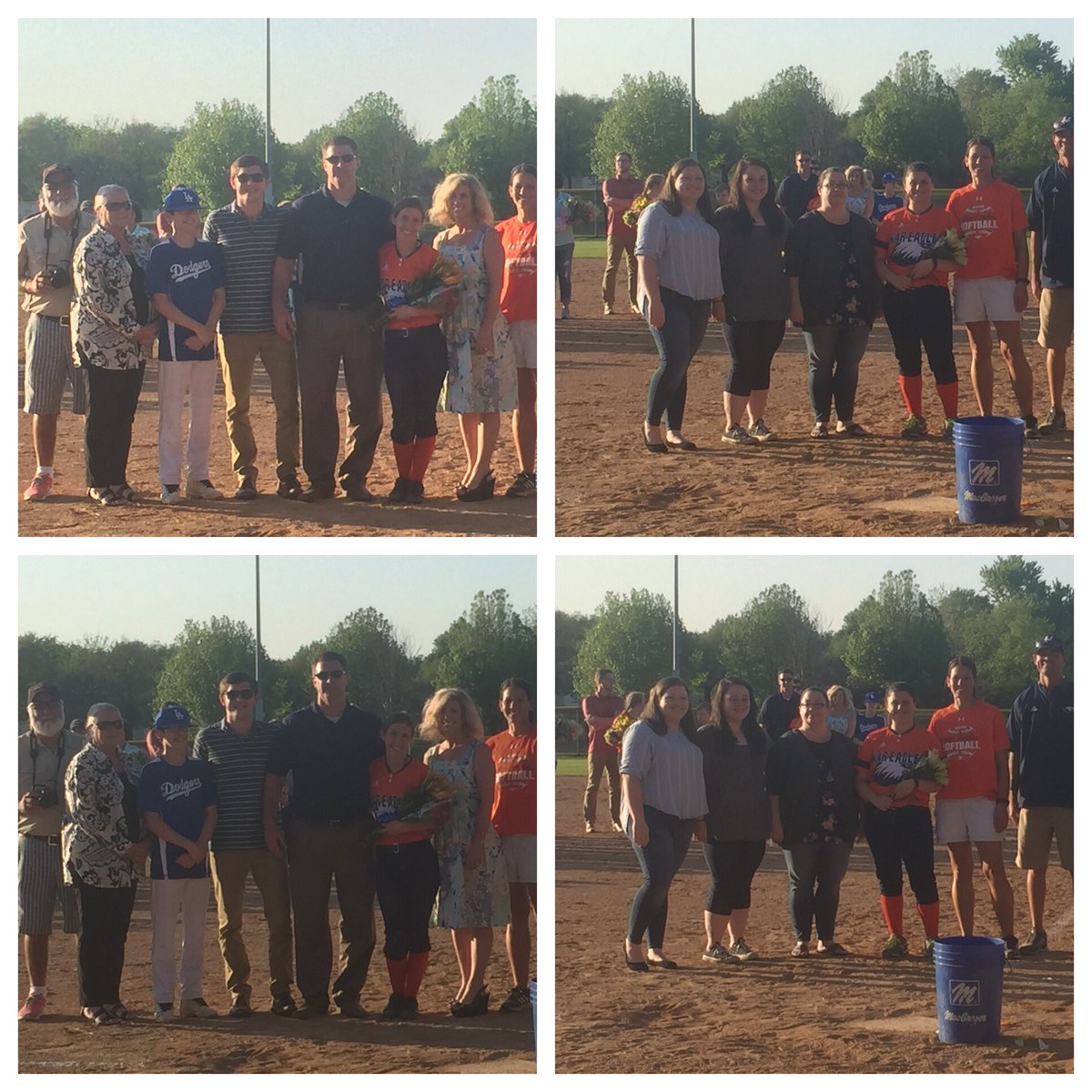 Jdavis_Neosho's tweet photo. HHS Softball seniors honored tonight after tough loss to Van Buren 0-7. Time to prepare for state game on Thursday. Good luck Lady War Eagles. https://t.co/Aac97uu1Ce