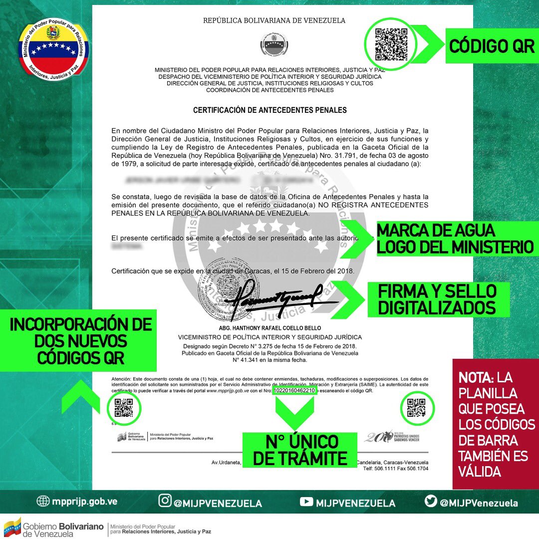 #IMPORTANTE: Código #QR y códigos de barras son válidos a la hora de descargar tus antecedentes penales #7May