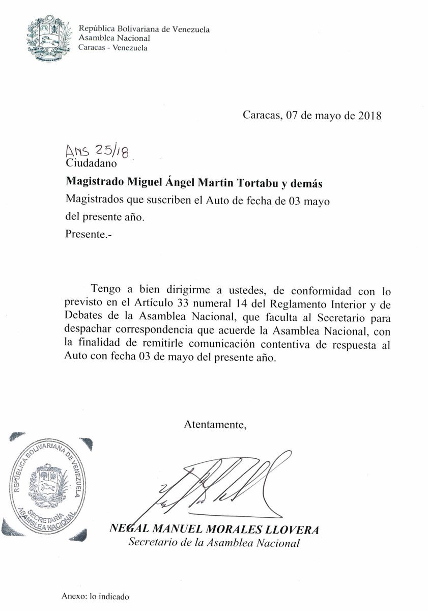 AsambleaVE's tweet photo. Carta a los magistrados del TSJ designados por la Asamblea Nacional 
           #Urgente | Comunicación Asamblea Nacional | #Difundir https://t.co/I3gGk2uDxr