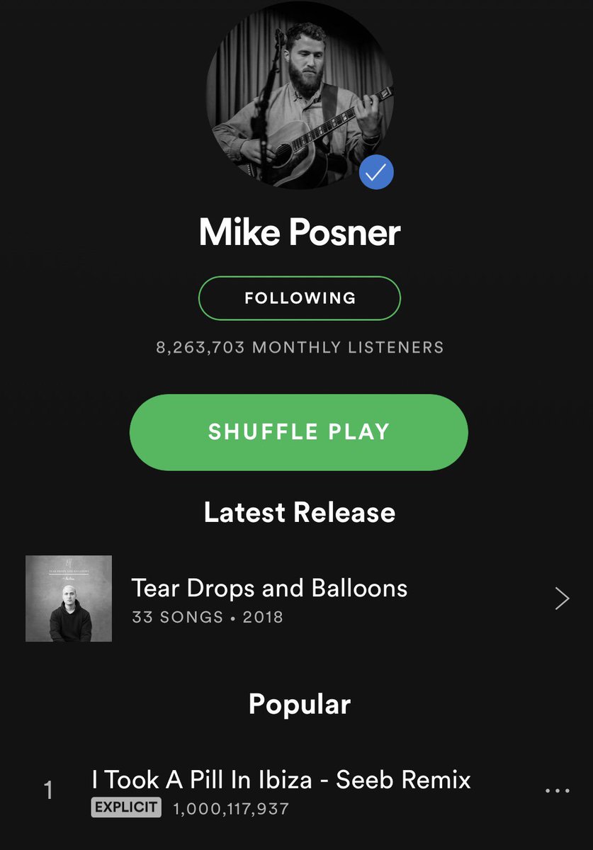 caskeyy's tweet photo. congrats on the 1 billy! @MikePosner @Spotify #itapii https://t.co/uIbUluZuO7